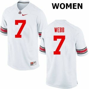 NCAA Ohio State Buckeyes Women's #7 Damon Webb White Nike Football College Jersey EOJ8845MZ